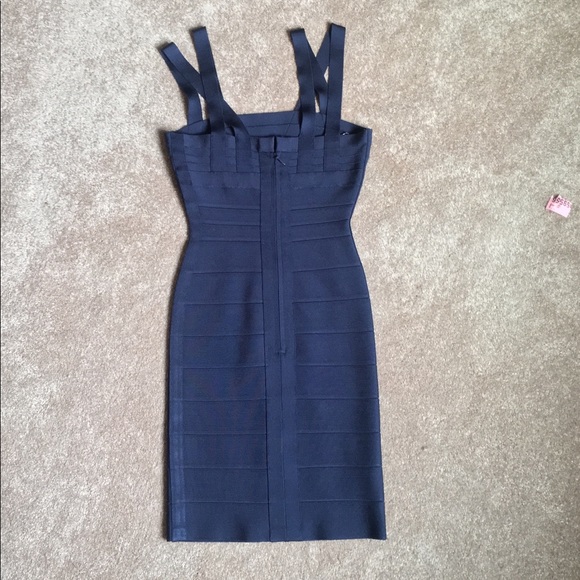 {for sale as relist} HERVE LEGER Navy Blue Zinnia Bandage Dress - Picture 4 of 7